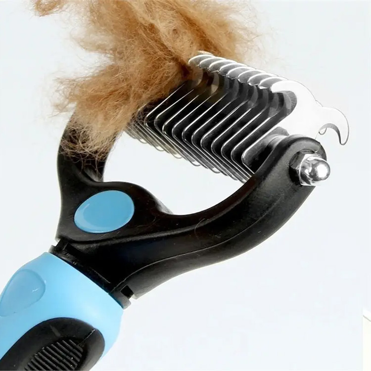 Двусторонний Deshedding Dematting Grooming Check Check