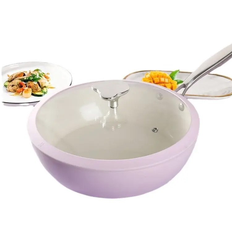 Фарфоровая фарфора лаванды Wok Ceramic Fry Frying Can