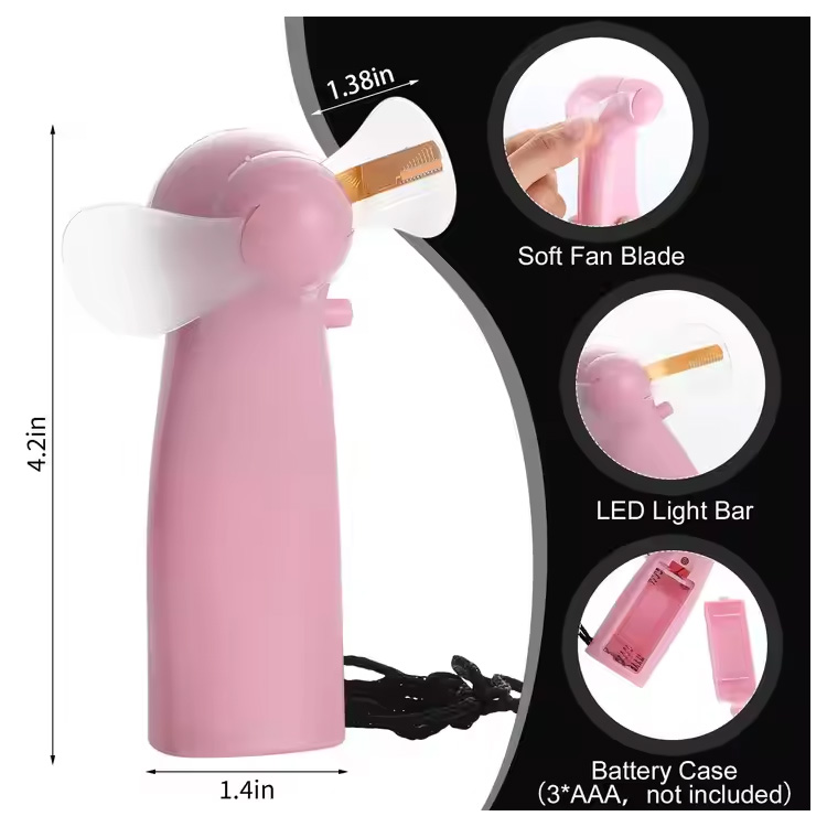 Новый мини-портативный удобный светодиодный вентилятор с аккумулятором для сообщений