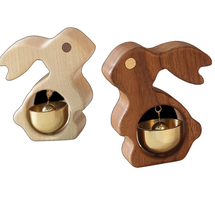 Магниты на холодильник с кроликом из массива дерева, латунный дверной звонок ручной работы