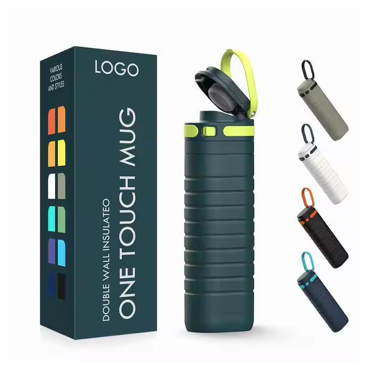 Дорожная кружка из нержавеющей стали с вакуумной изоляцией объемом 500 мл с сенсорной крышкой